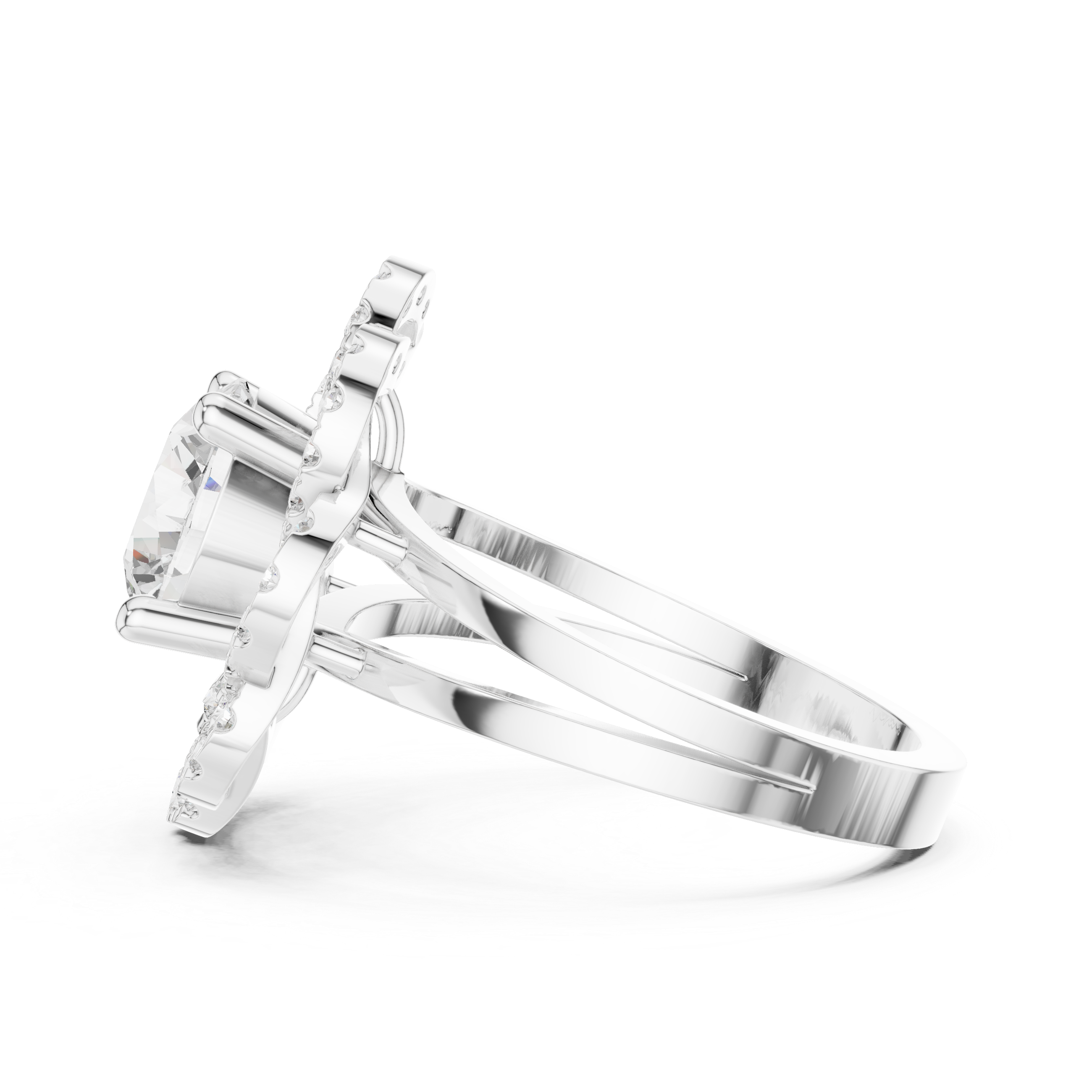 Floral Edge Lab Grown Diamond Ring