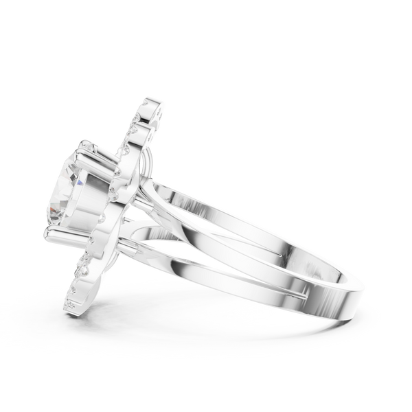 Floral Edge Lab Grown Diamond Ring