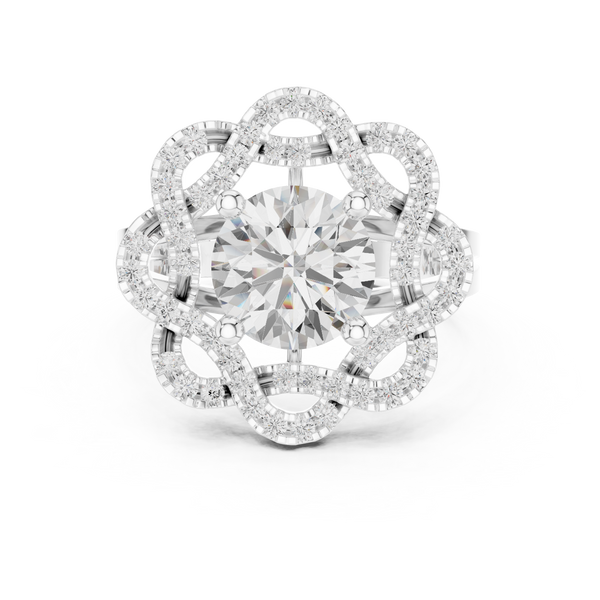 Floral Edge Lab Grown Diamond Ring