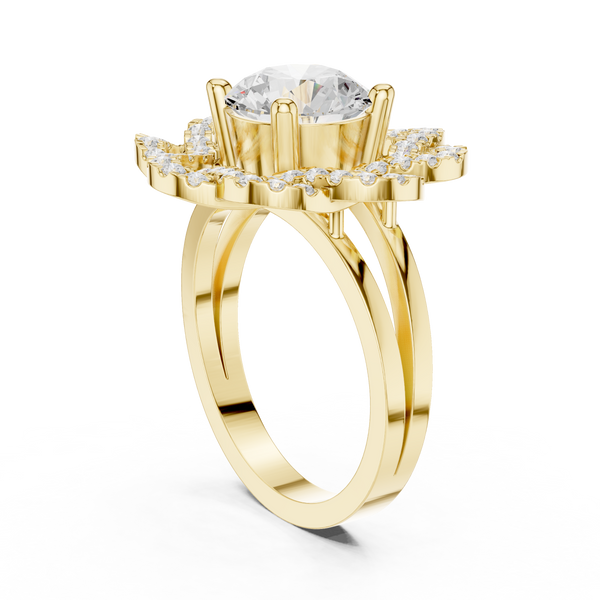 Floral Edge Lab Grown Diamond Ring