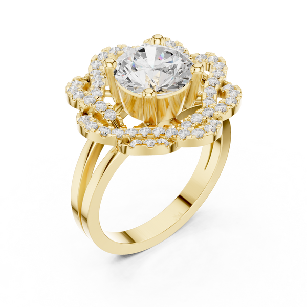 Floral Edge Lab Grown Diamond Ring