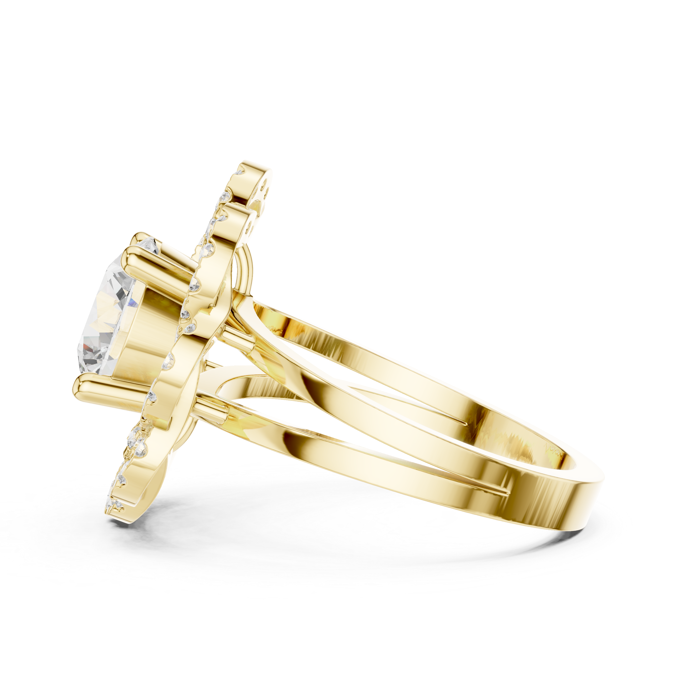 Floral Edge Lab Grown Diamond Ring