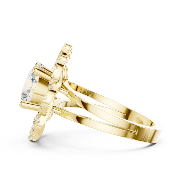 Floral Edge Lab Grown Diamond Ring