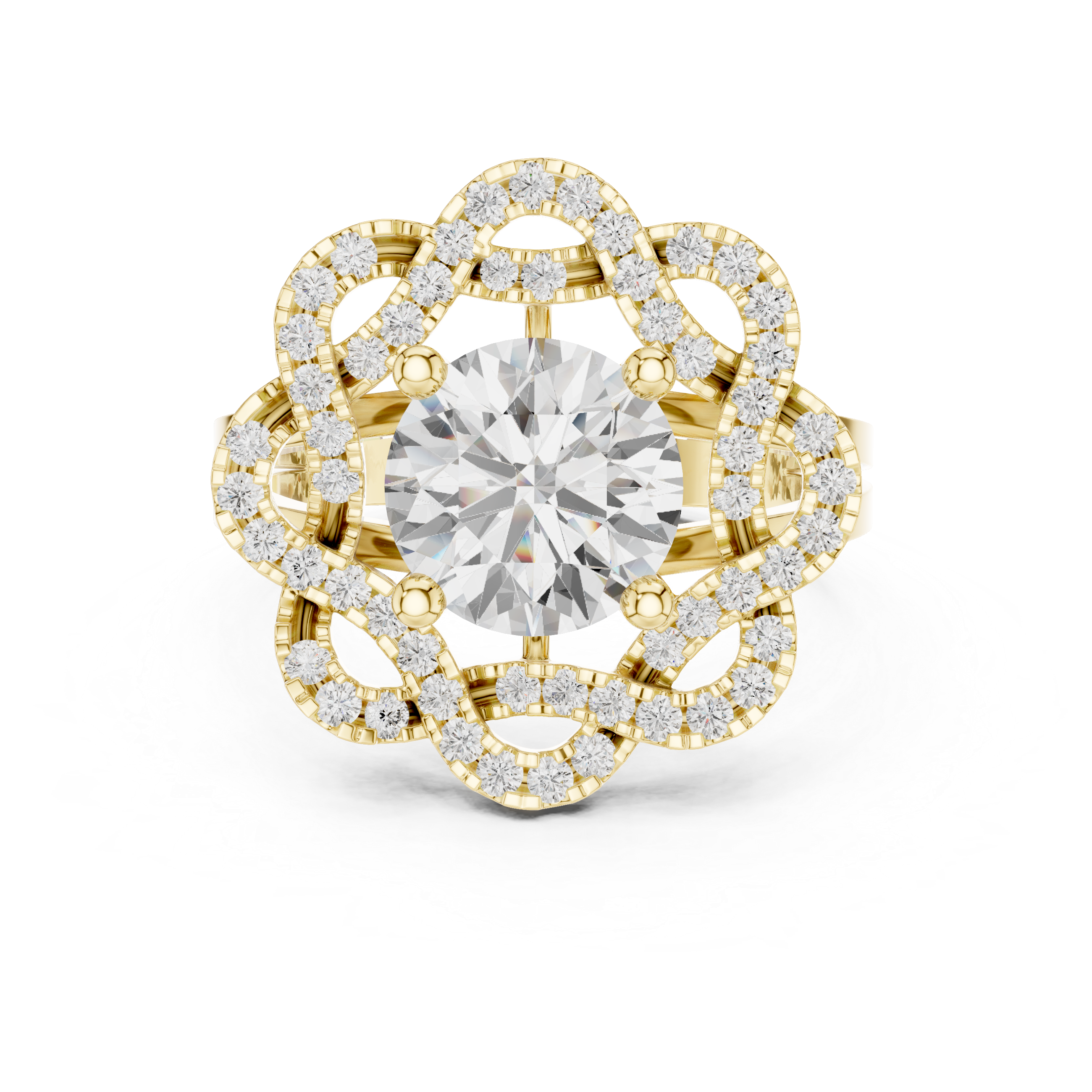 Floral Edge Lab Grown Diamond Ring