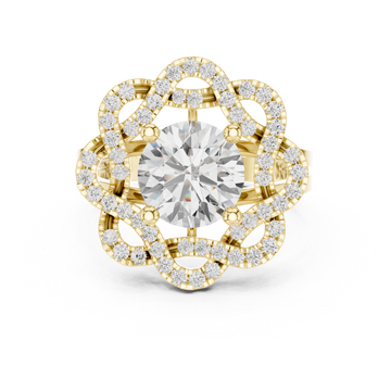 Floral Edge Lab Grown Diamond Ring