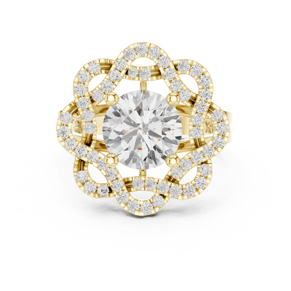 Floral Edge Lab Grown Diamond Ring