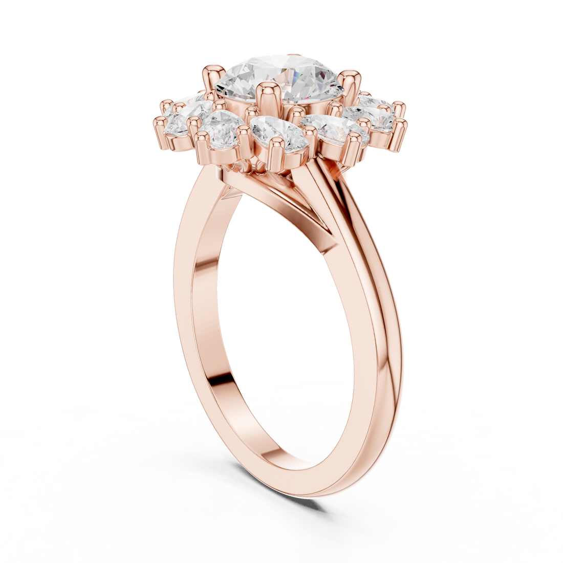 Tapered Pave Lab Grown Diamond Ring