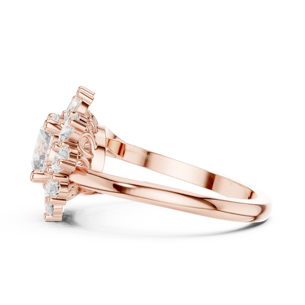 Tapered Pave Lab Grown Diamond Ring