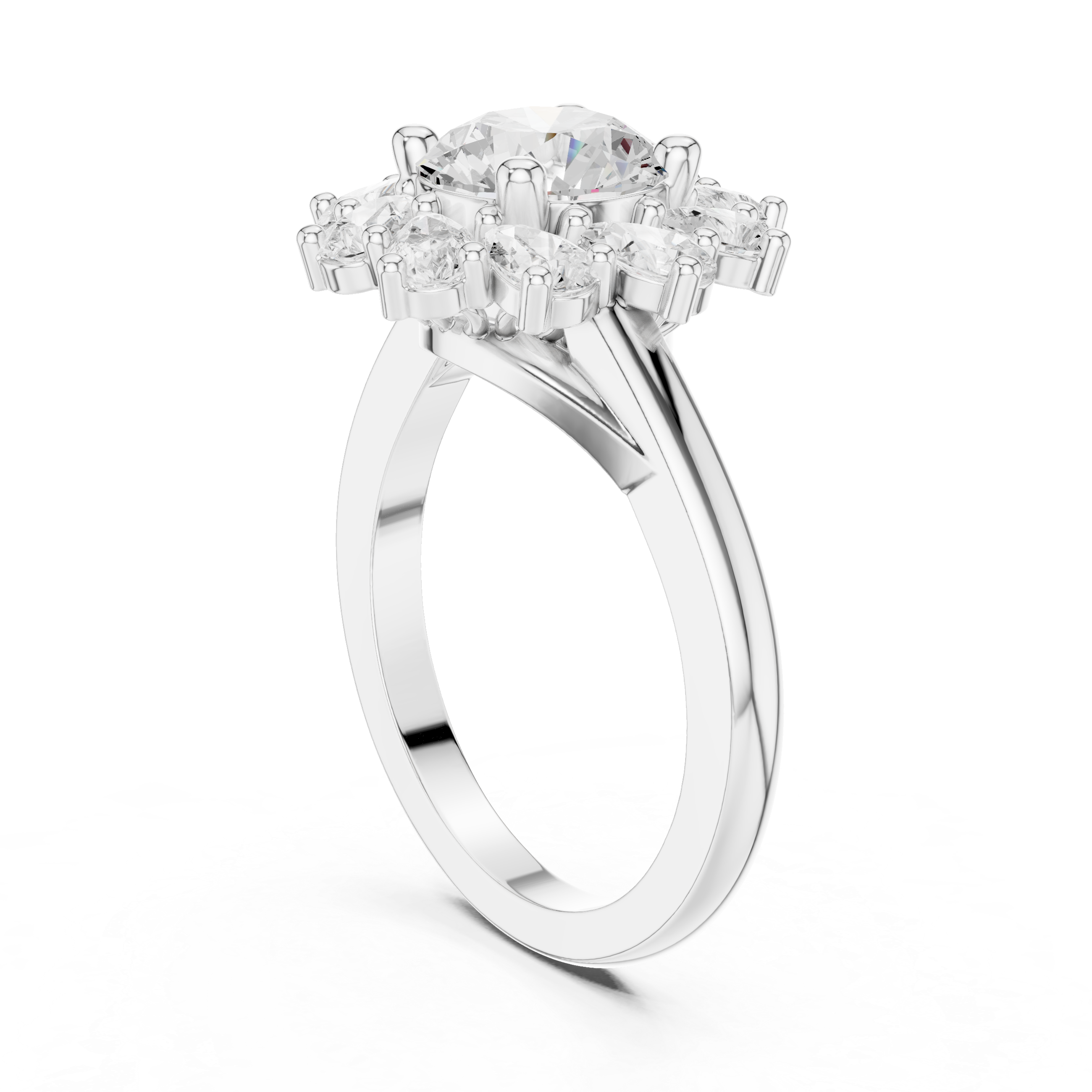 Tapered Pave Lab Grown Diamond Ring