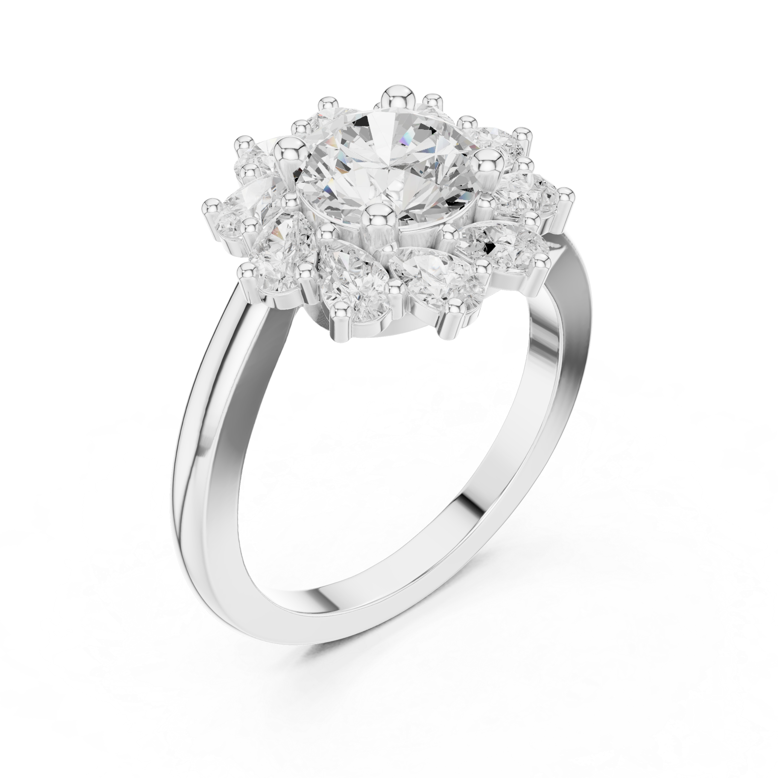 Tapered Pave Lab Grown Diamond Ring