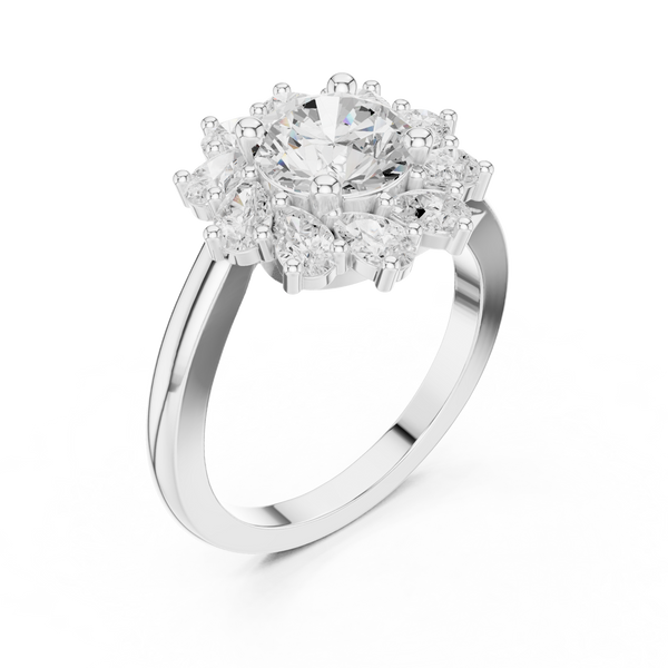 Tapered Pave Lab Grown Diamond Ring