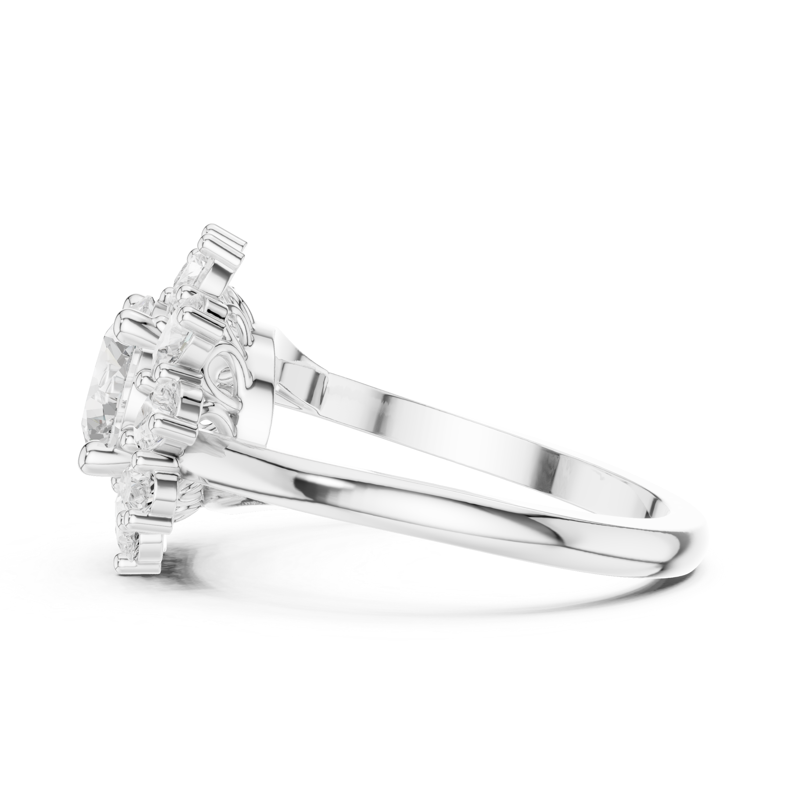 Tapered Pave Lab Grown Diamond Ring