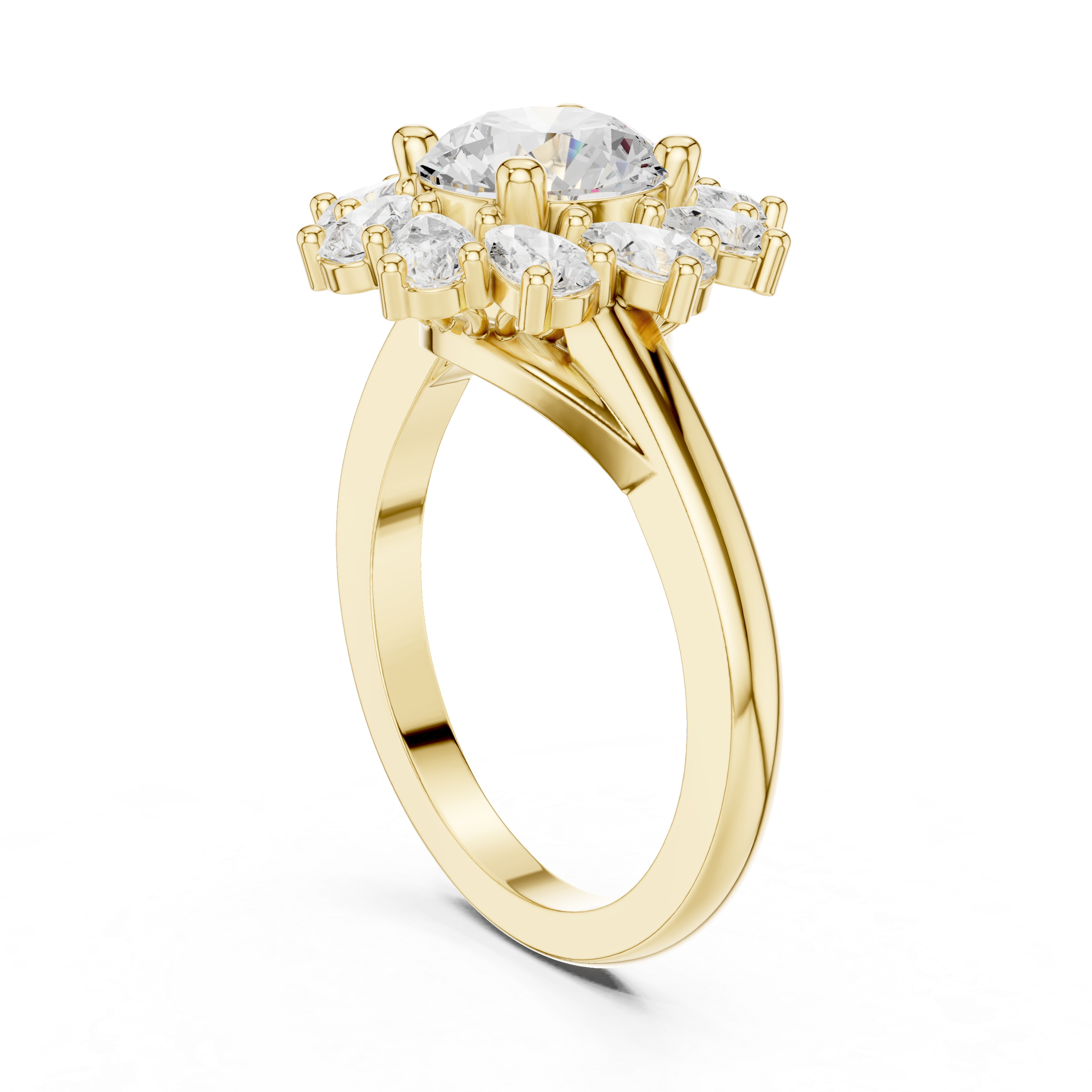 Tapered Pave Lab Grown Diamond Ring