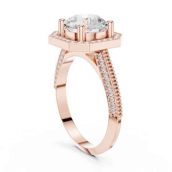Cushion Halo Lab Grown Diamond Ring