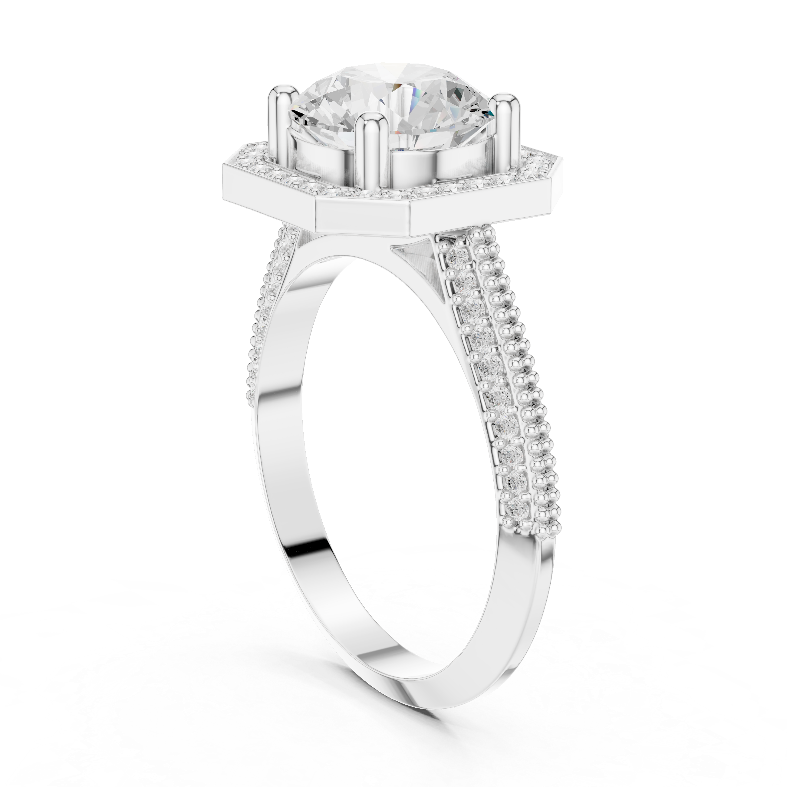 Cushion Halo Lab Grown Diamond Ring