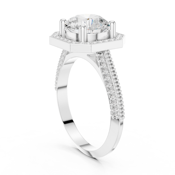Cushion Halo Lab Grown Diamond Ring