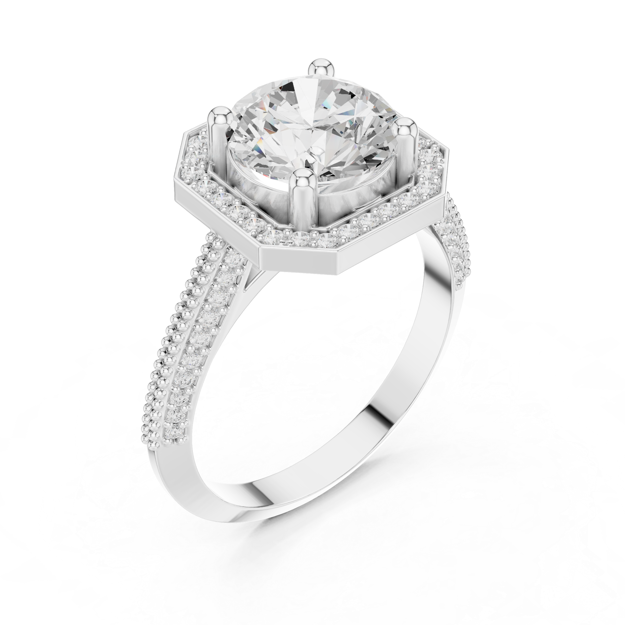 Cushion Halo Lab Grown Diamond Ring