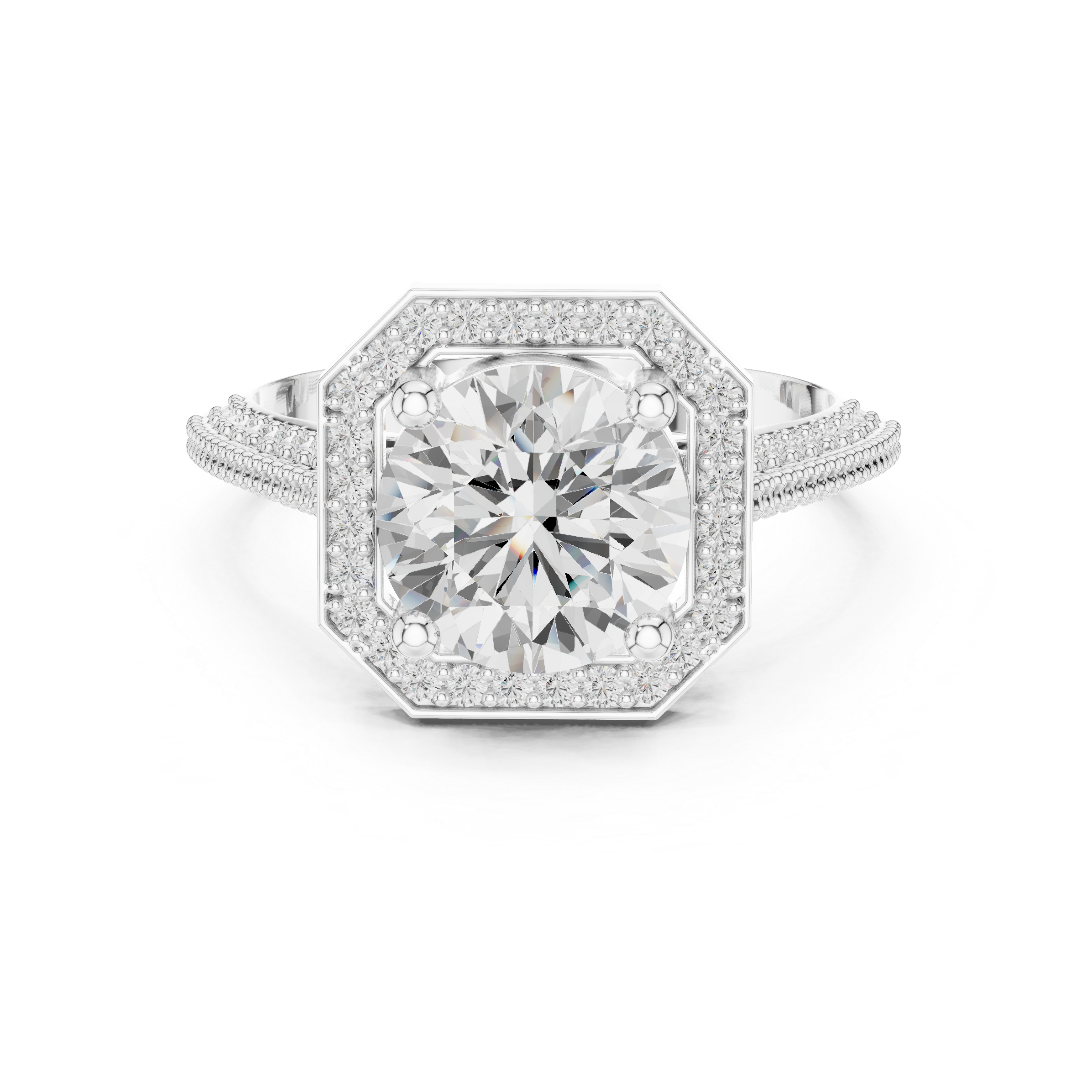 Cushion Halo Lab Grown Diamond Ring