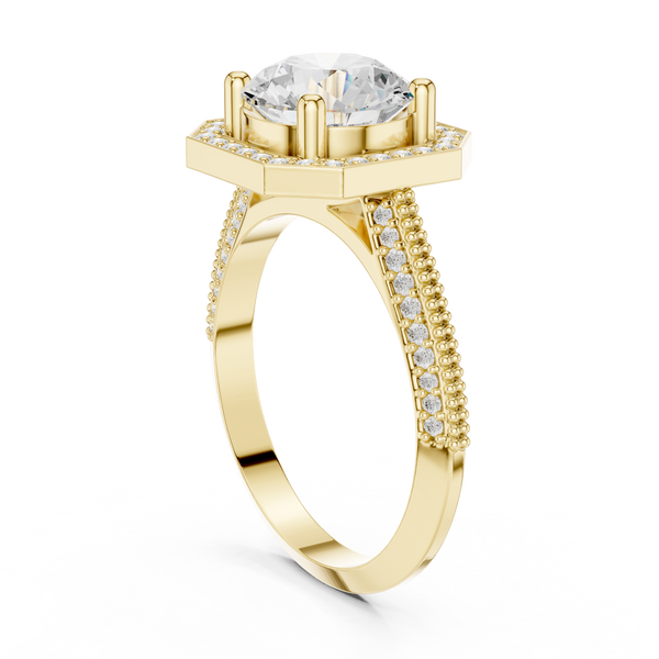 Cushion Halo Lab Grown Diamond Ring