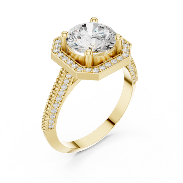 Cushion Halo Lab Grown Diamond Ring