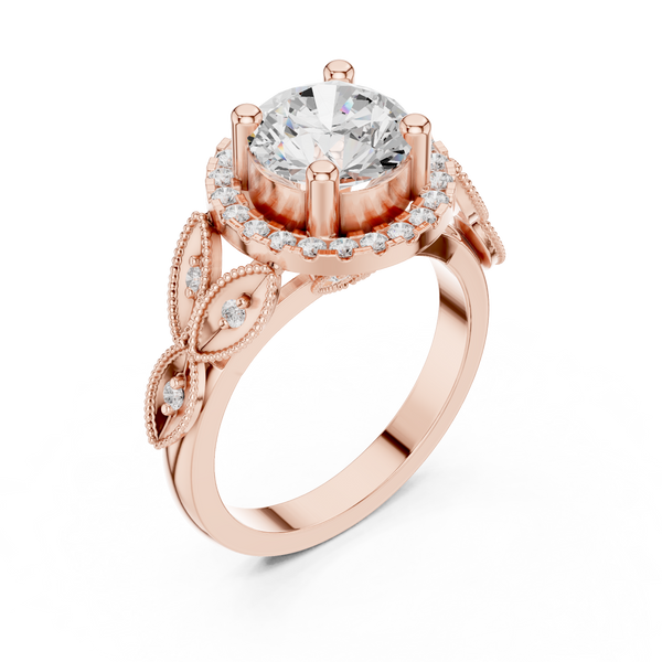 Scallop Contour Lab Grown Diamond Ring