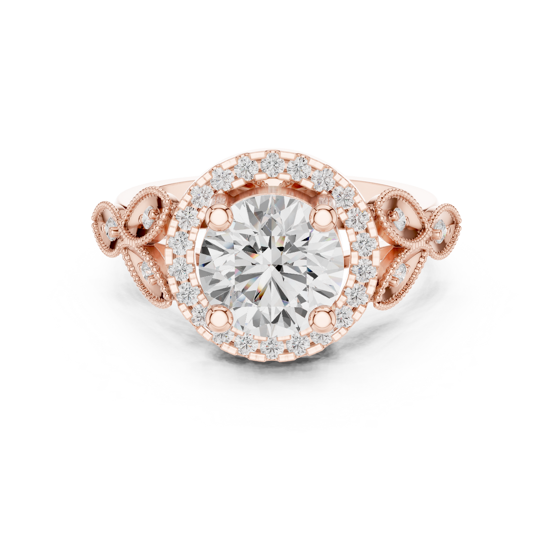 Scallop Contour Lab Grown Diamond Ring