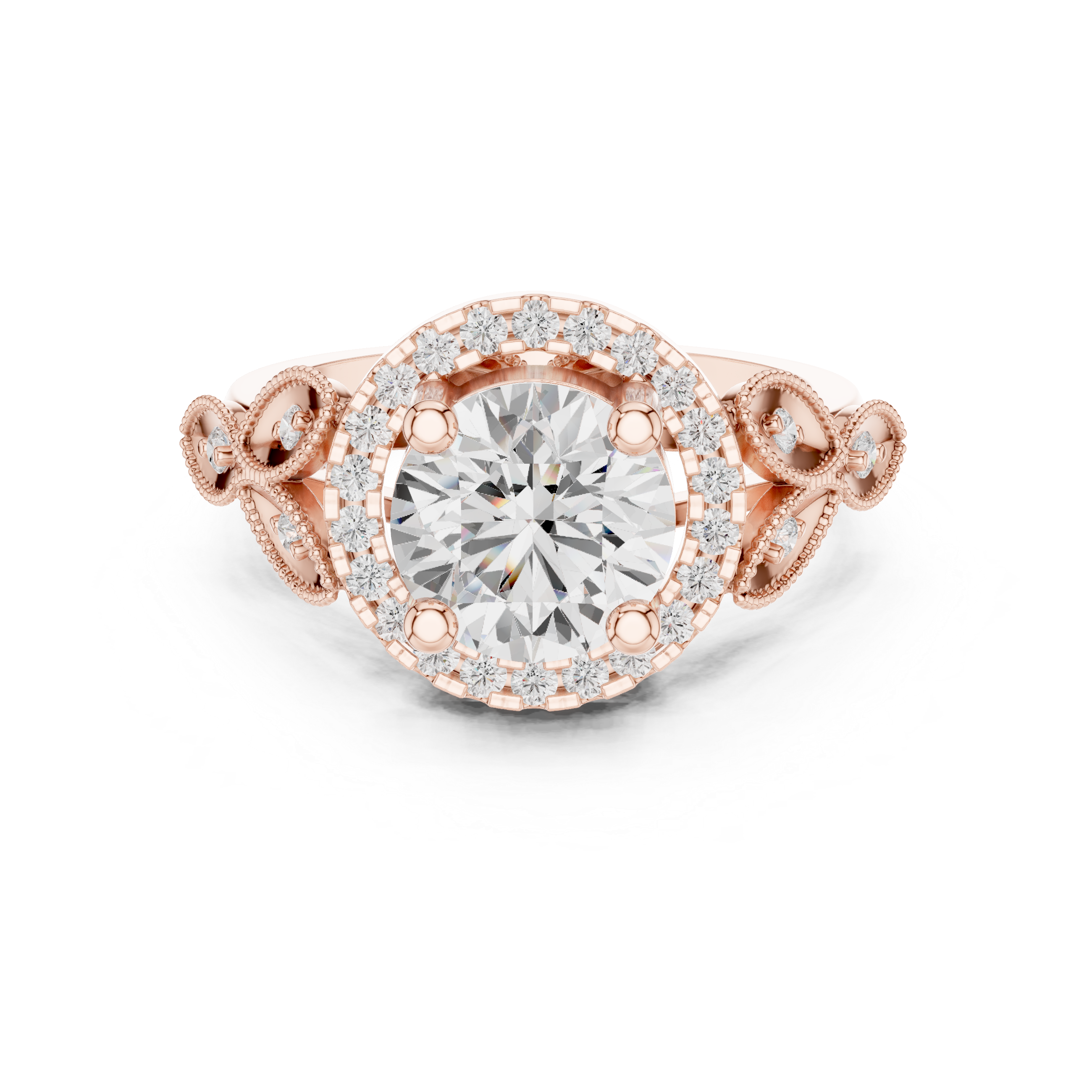 Scallop Contour Lab Grown Diamond Ring
