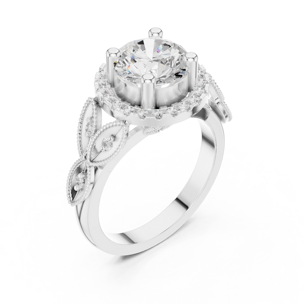 Scallop Contour Lab Grown Diamond Ring