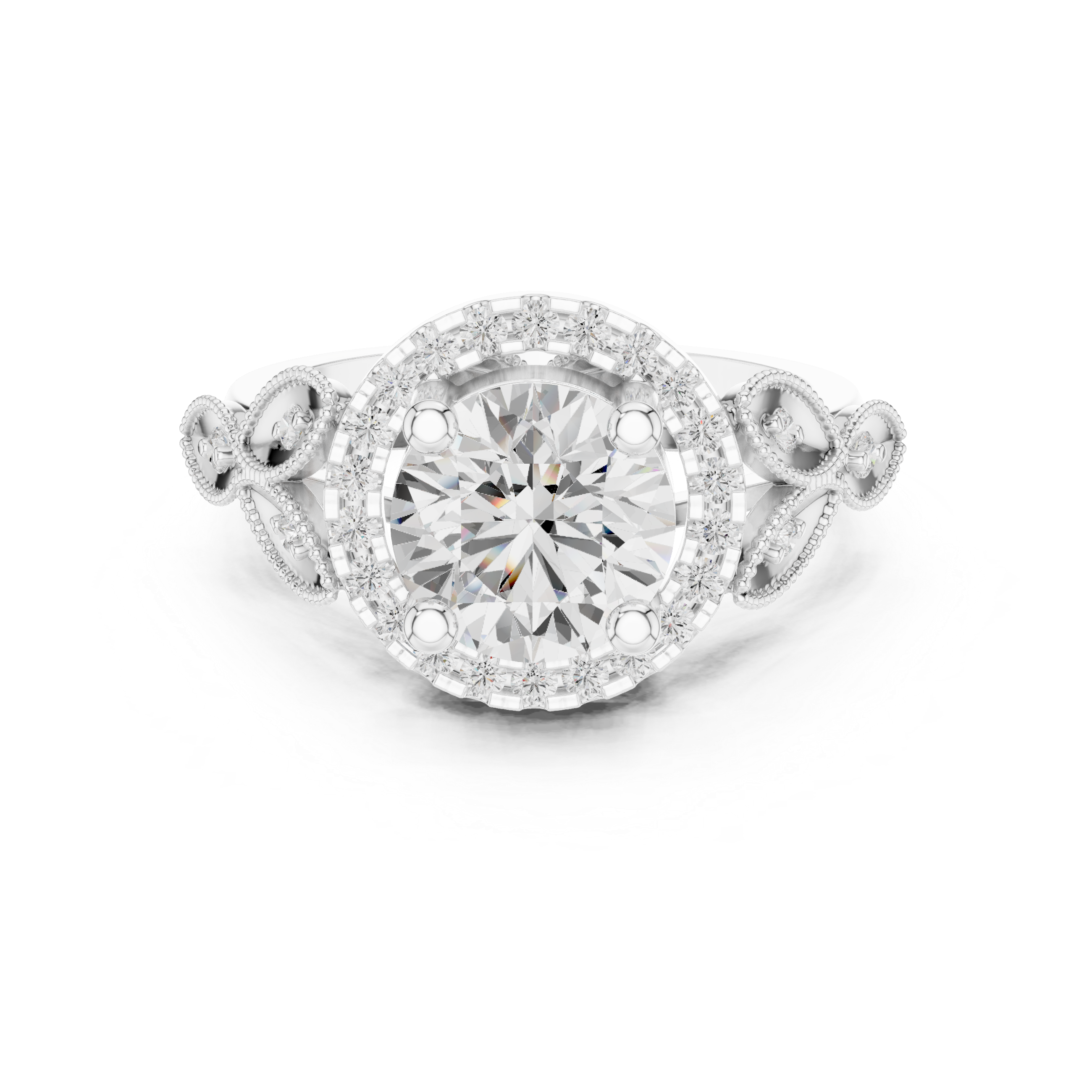 Scallop Contour Lab Grown Diamond Ring