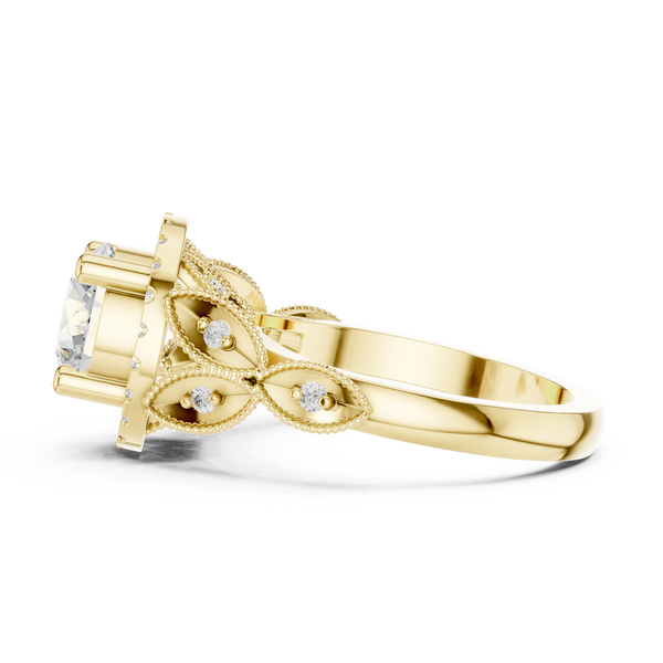 Scallop Contour Lab Grown Diamond Ring