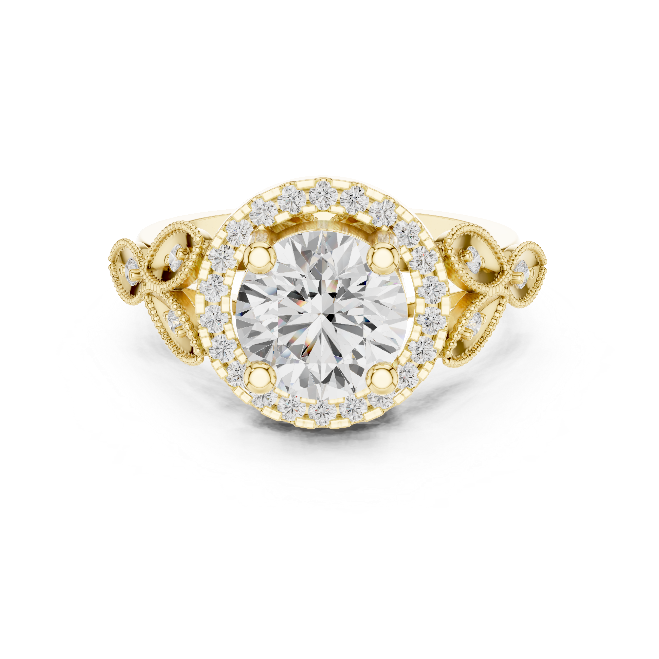 Scallop Contour Lab Grown Diamond Ring