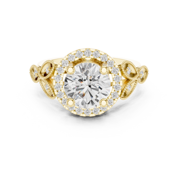 Scallop Contour Lab Grown Diamond Ring
