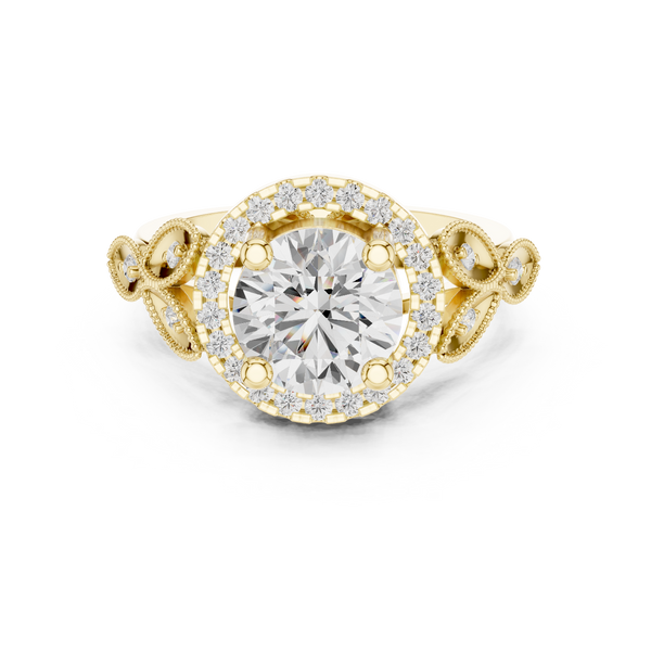 Scallop Contour Lab Grown Diamond Ring