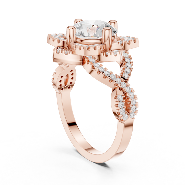Milgrain Deco Lab Grown Diamond Ring