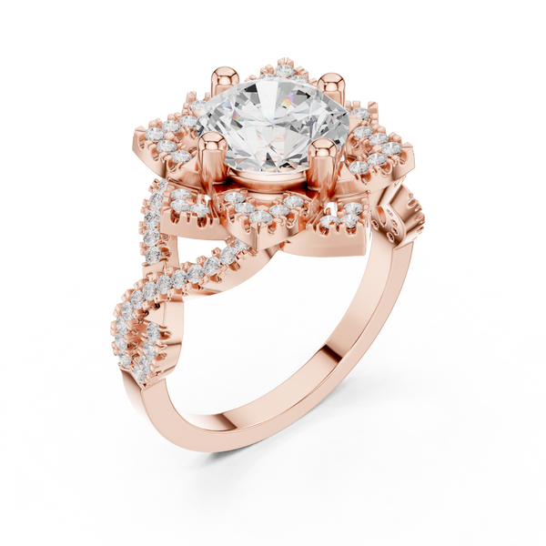 Milgrain Deco Lab Grown Diamond Ring
