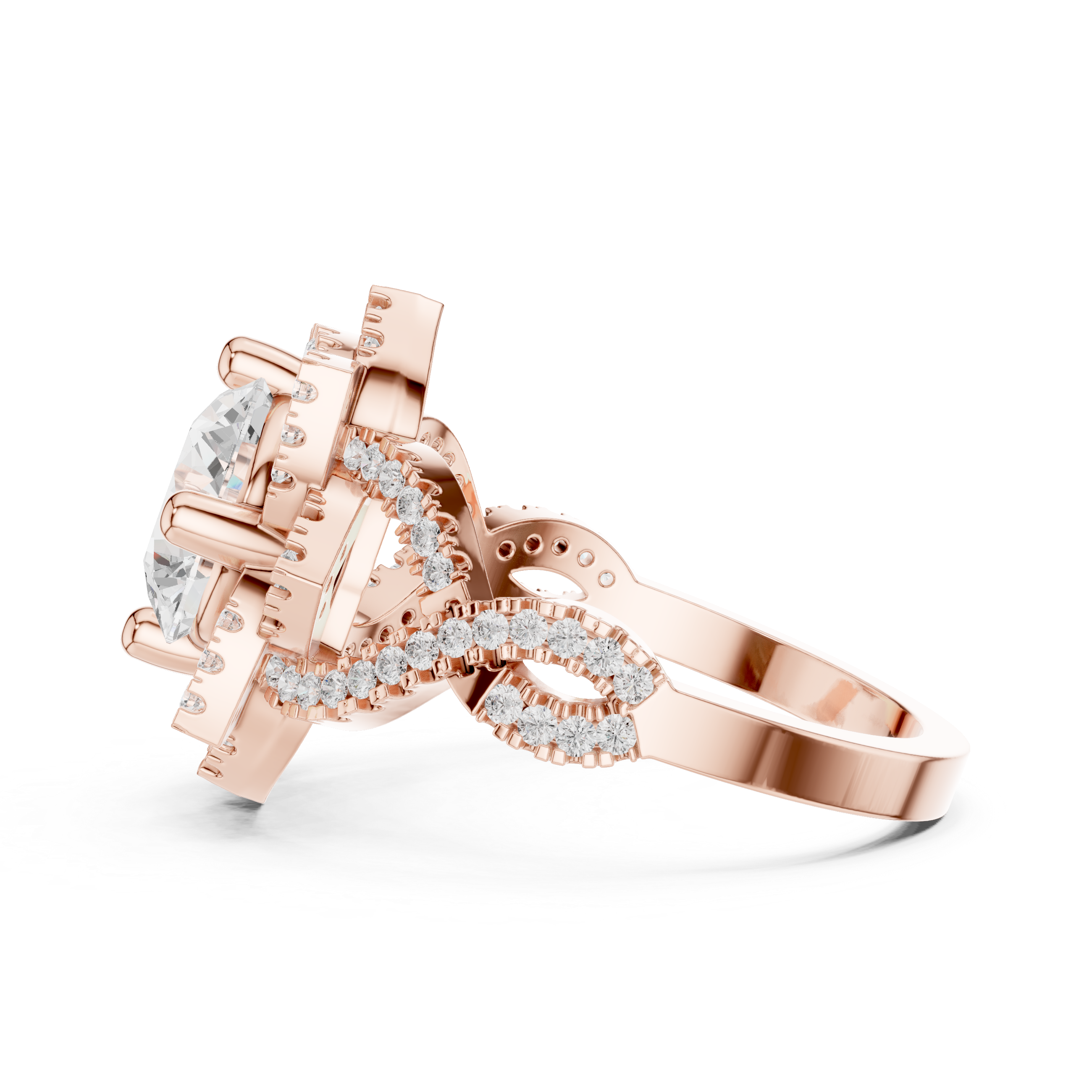 Milgrain Deco Lab Grown Diamond Ring