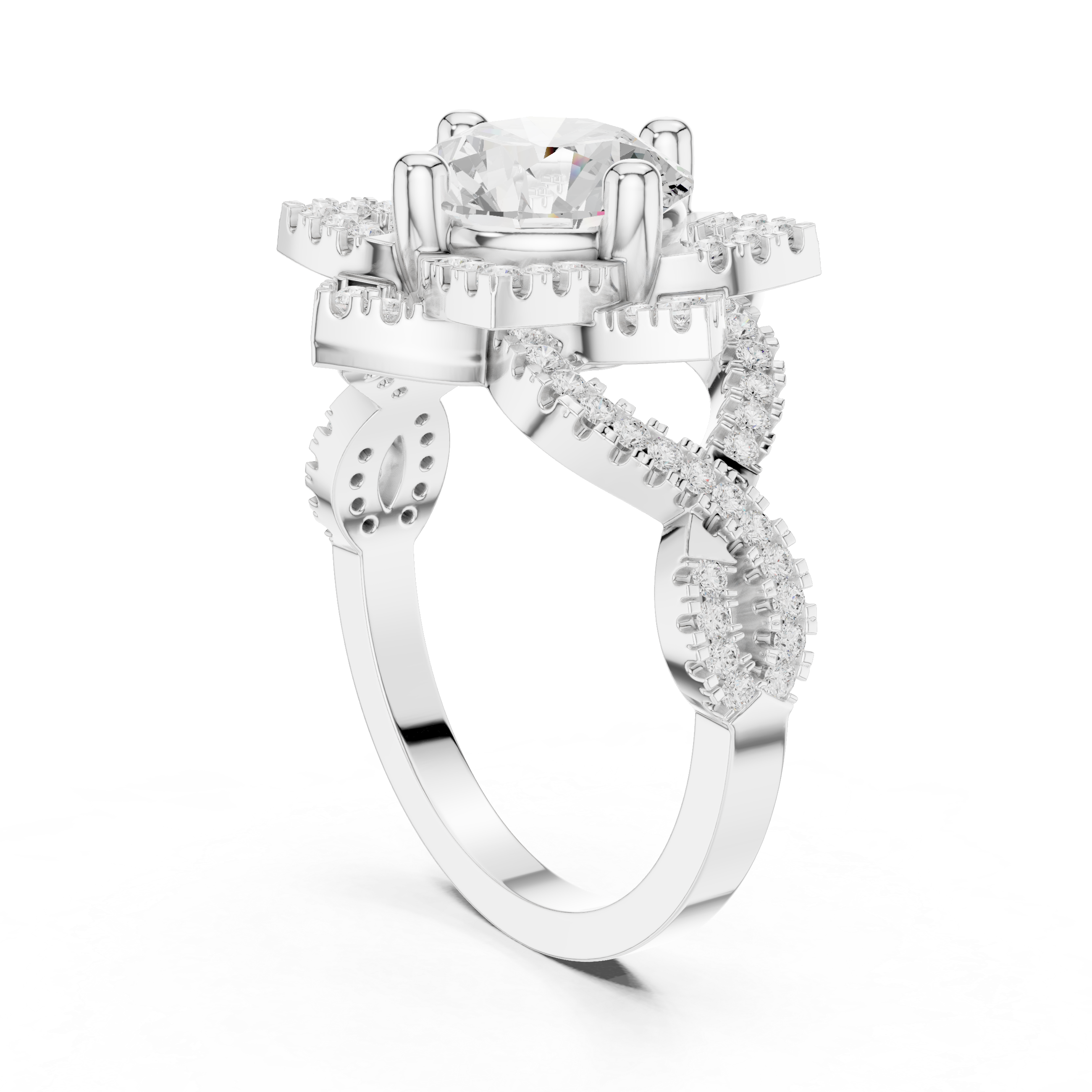 Milgrain Deco Lab Grown Diamond Ring