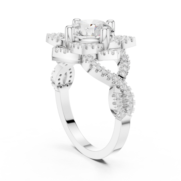 Milgrain Deco Lab Grown Diamond Ring