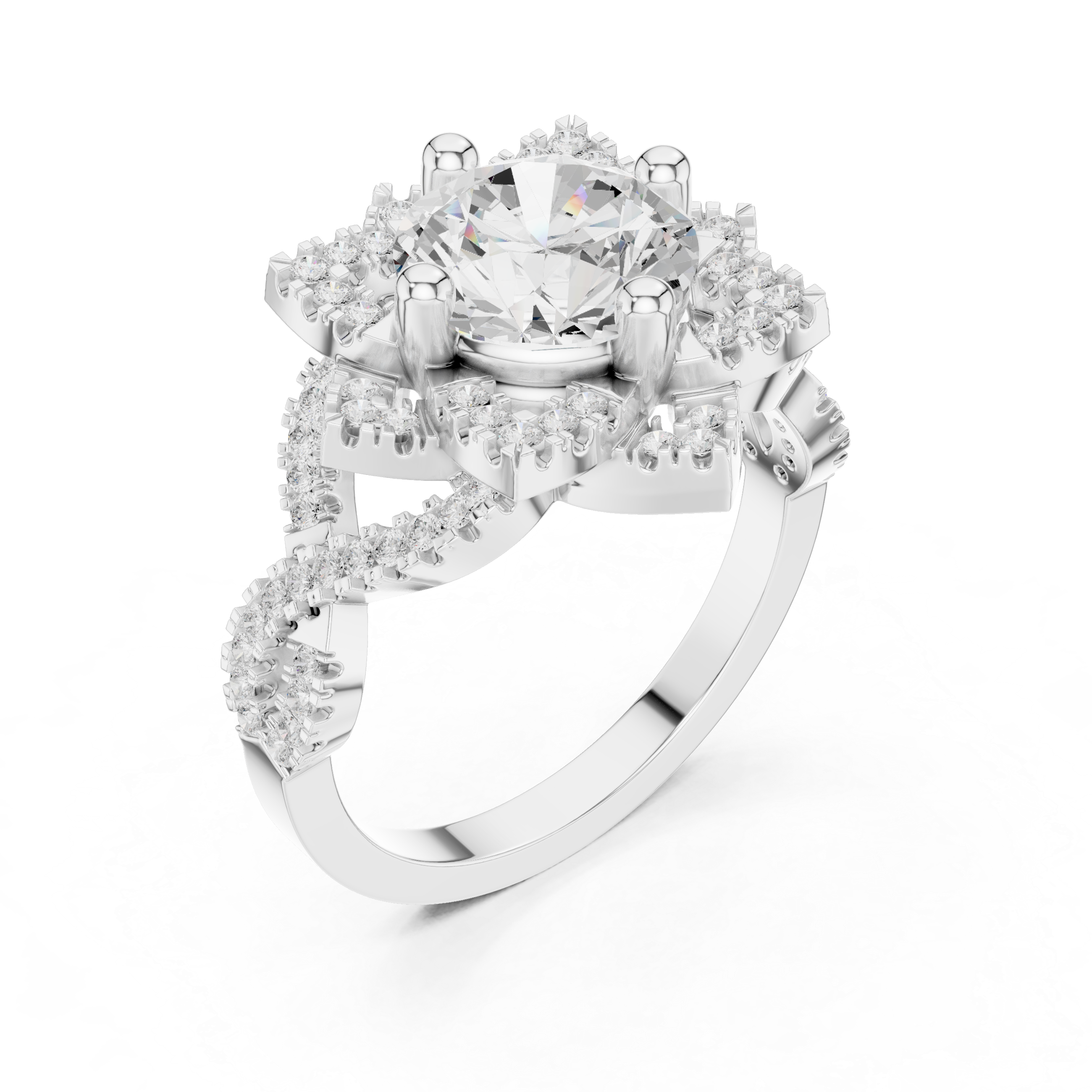 Milgrain Deco Lab Grown Diamond Ring