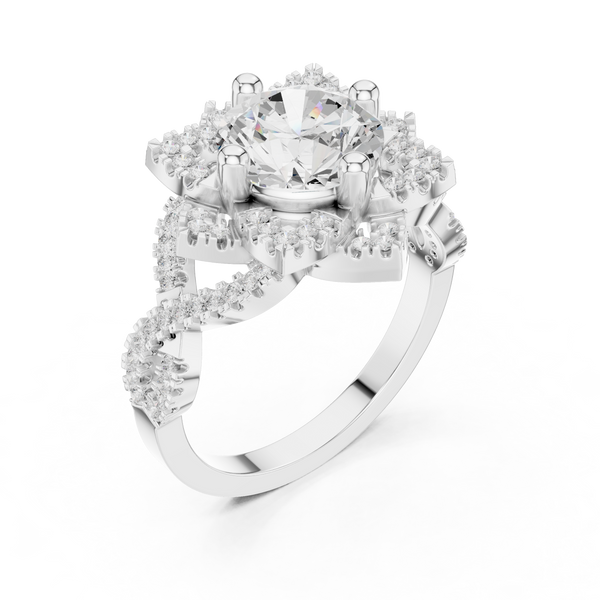 Milgrain Deco Lab Grown Diamond Ring