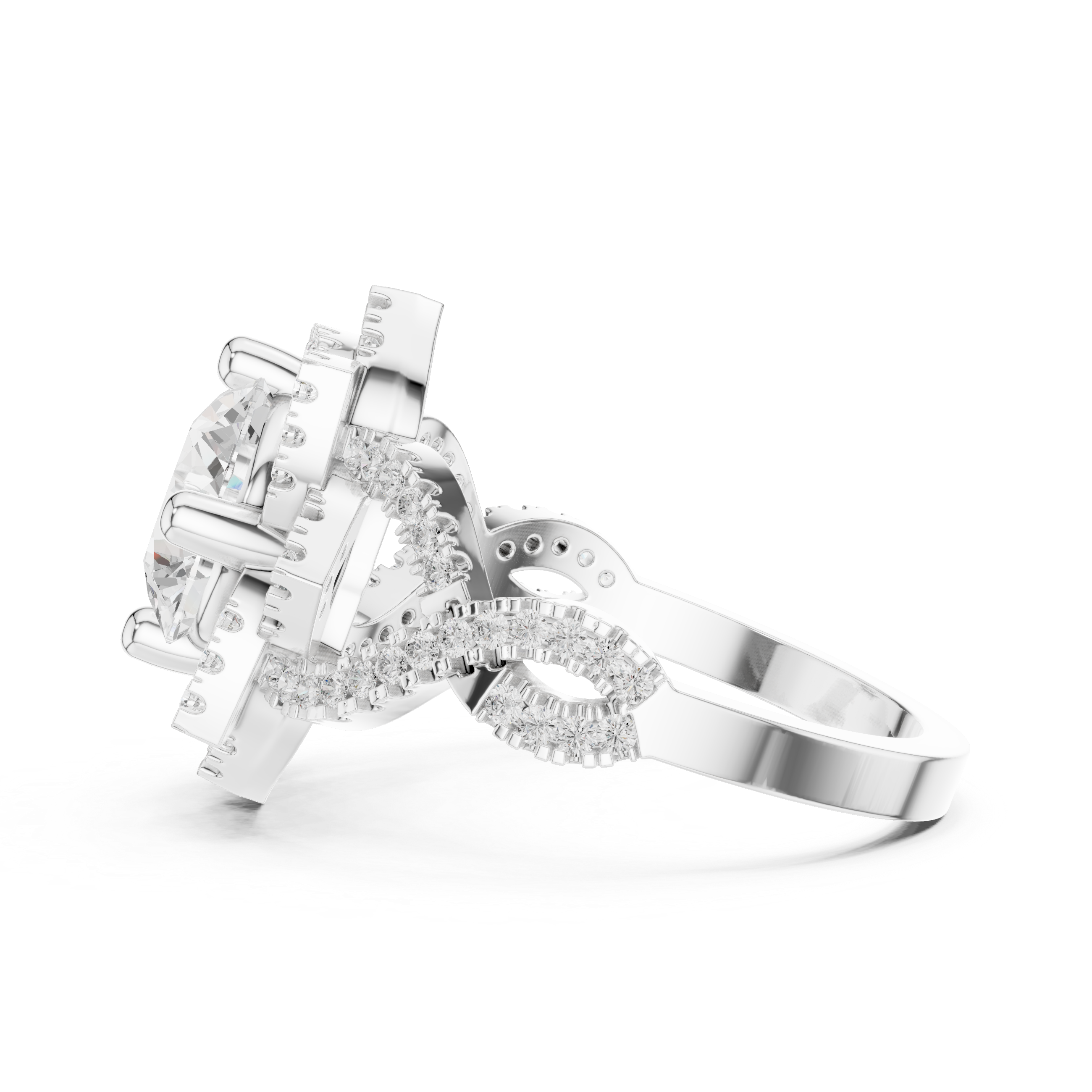 Milgrain Deco Lab Grown Diamond Ring