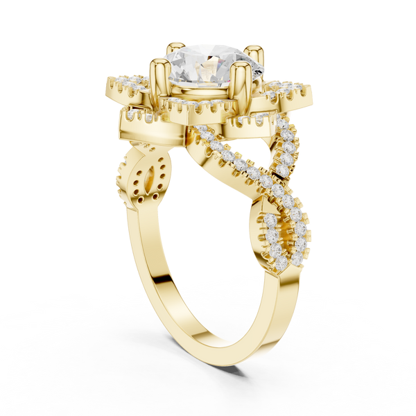 Milgrain Deco Lab Grown Diamond Ring