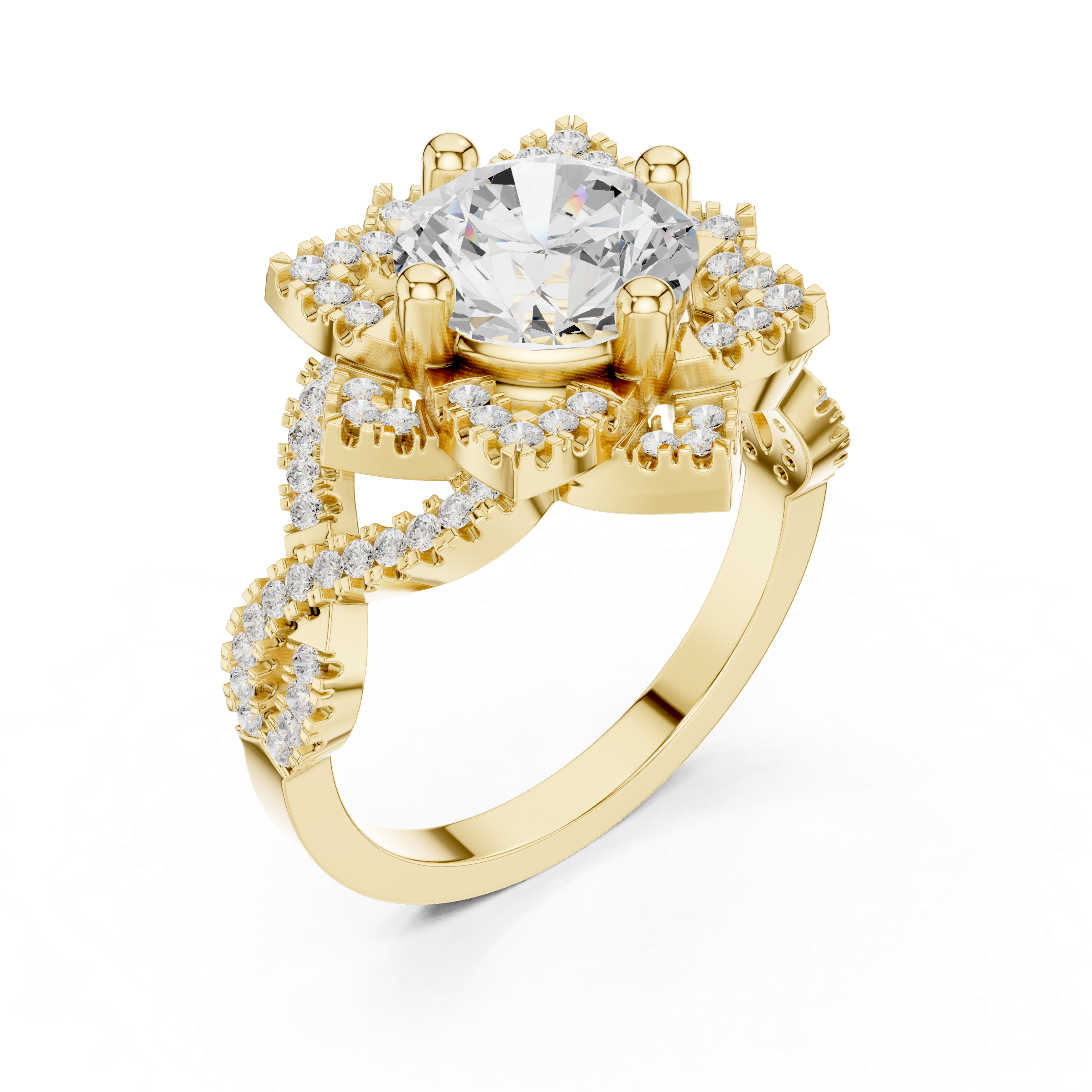 Milgrain Deco Lab Grown Diamond Ring
