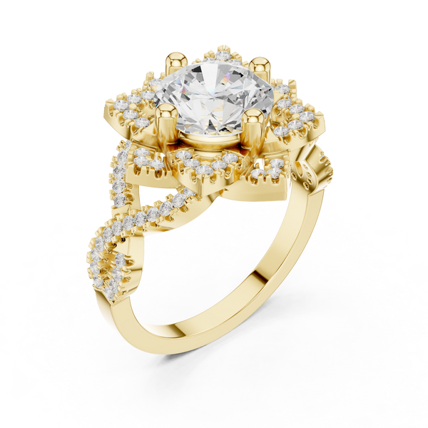 Milgrain Deco Lab Grown Diamond Ring