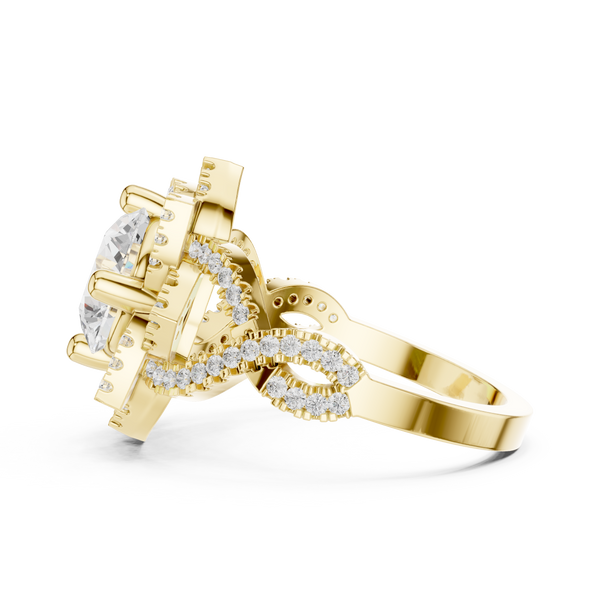 Milgrain Deco Lab Grown Diamond Ring