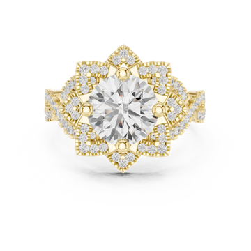 Milgrain Deco Lab Grown Diamond Ring