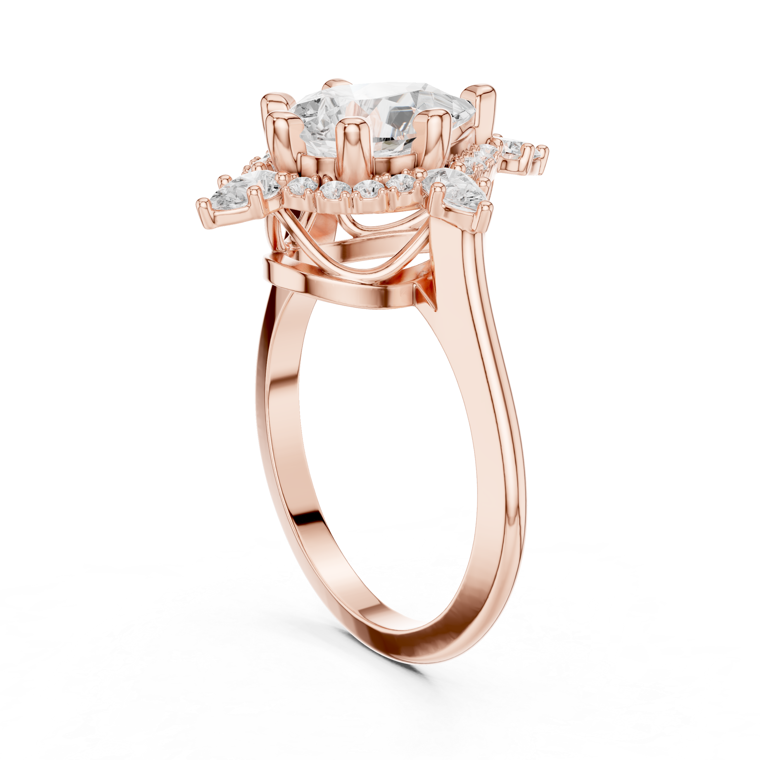 Bright Cut Lab Grown Diamond Ring