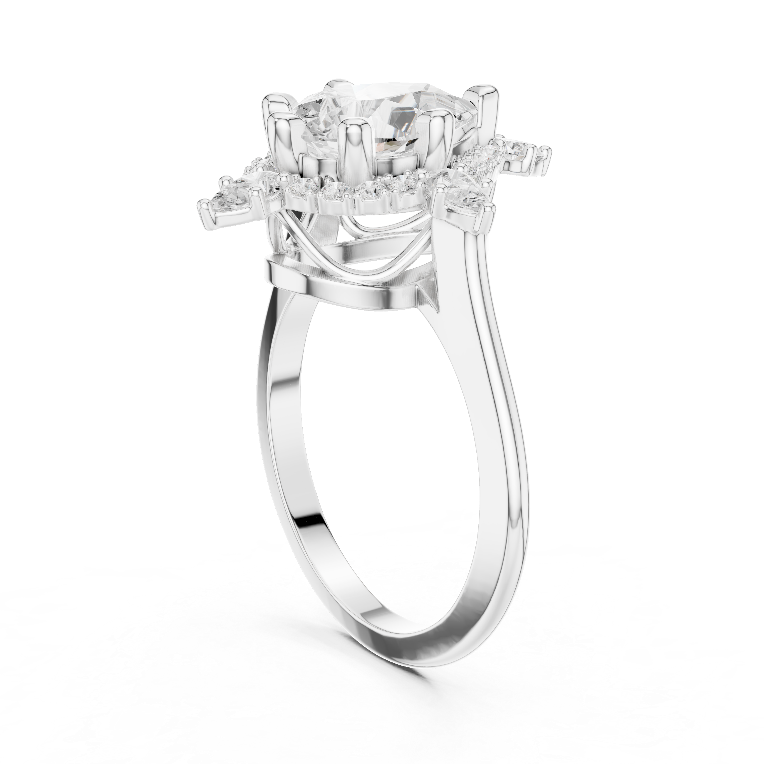 Bright Cut Lab Grown Diamond Ring