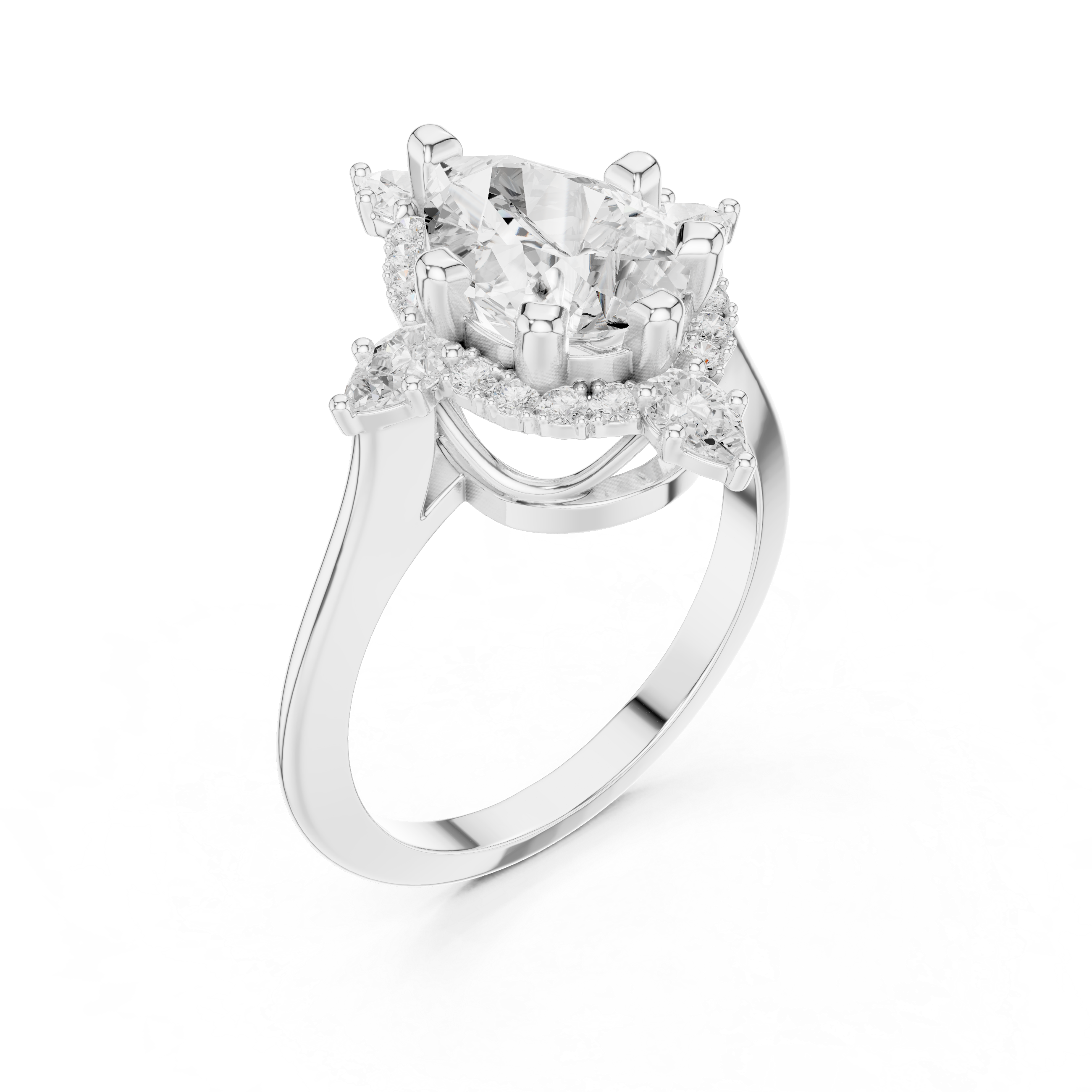 Bright Cut Lab Grown Diamond Ring