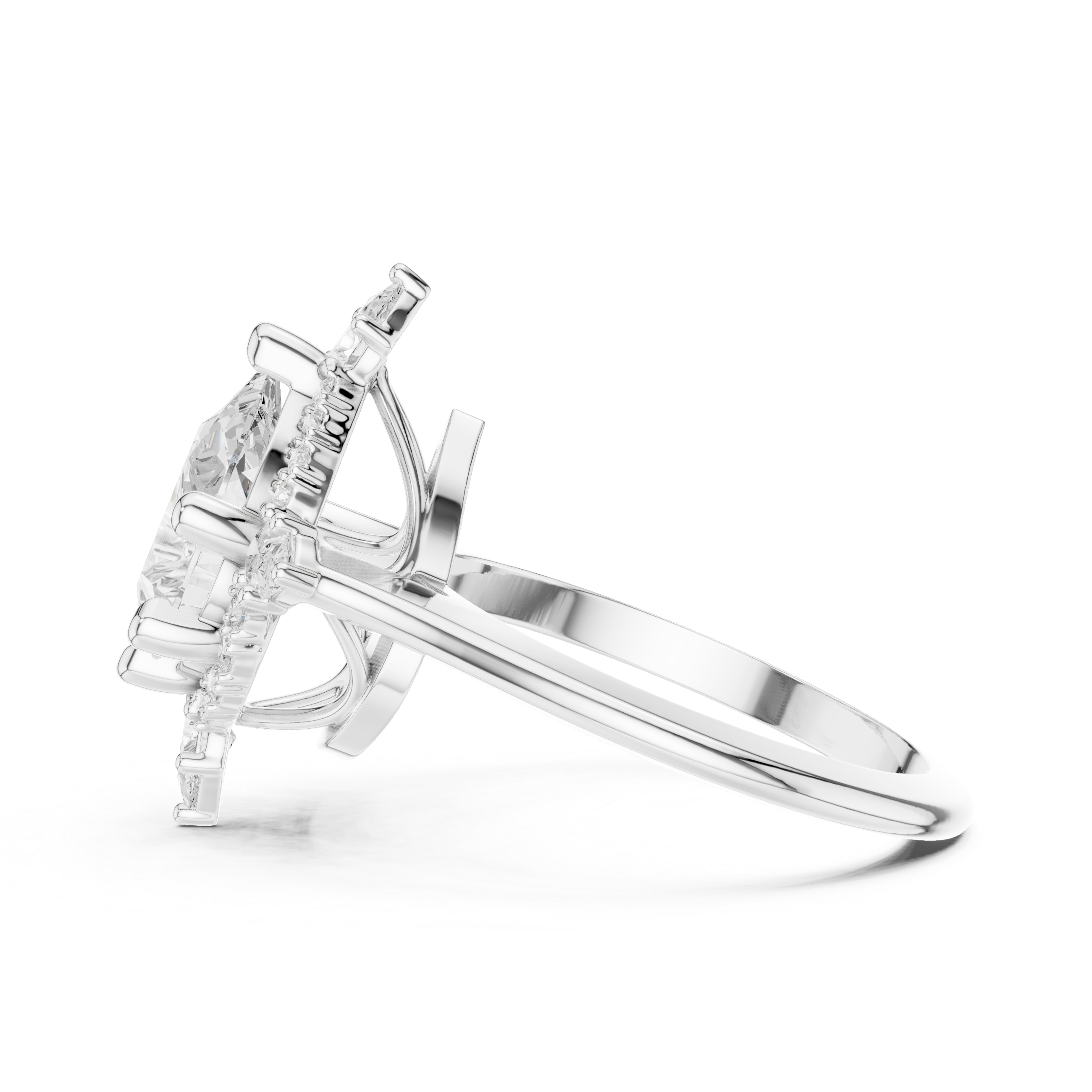 Bright Cut Lab Grown Diamond Ring